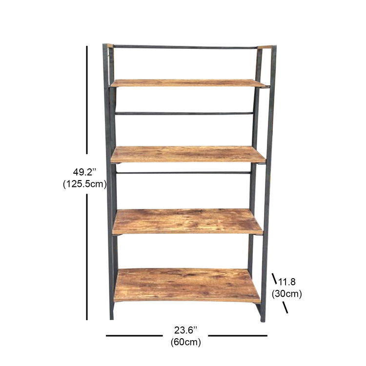 Jessar - Bibliothèque/Étagères à 4 Niveaux, 23.6" x11.8"x49.2", De la Collection Adrien, Brun - Simple Boutique