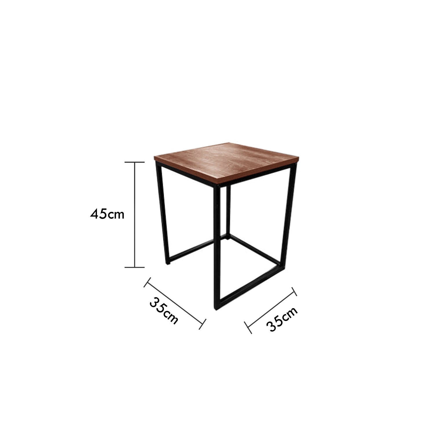 Jessar - Ensemble de 2 Tables d'appoint Carré, De la Collection Ross, Brun - Simple Boutique