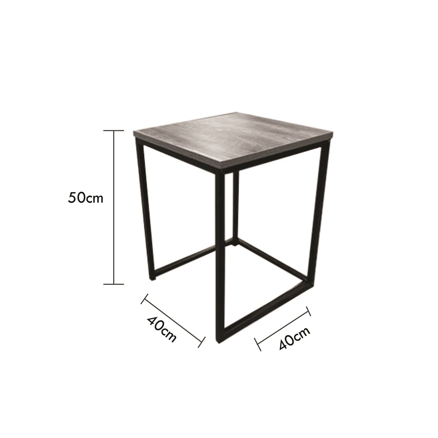 Jessar - Ensemble de 2 Tables d'appoint Carré, De la Collection Ross, Gris - Simple Boutique