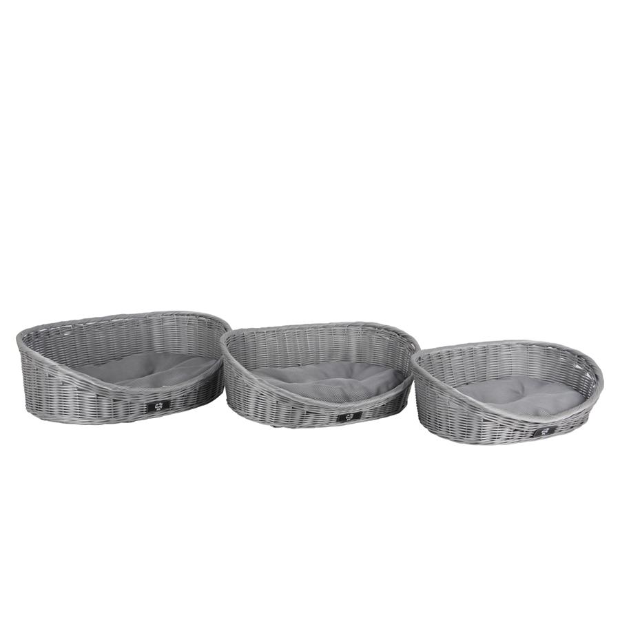 Jessar - Ensemble de 3 Lits pour Animaux Domestiques avec Coussin, Gris - Simple Boutique