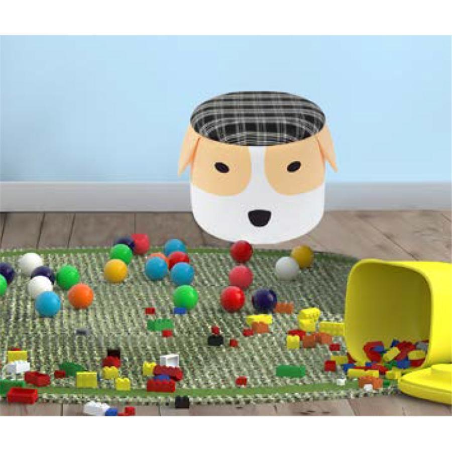 Jessar - Ottomane/Repose-Pied Rond avec Rangement Pour Enfant, De la Collection Diego, Motif Chien - Simple Boutique