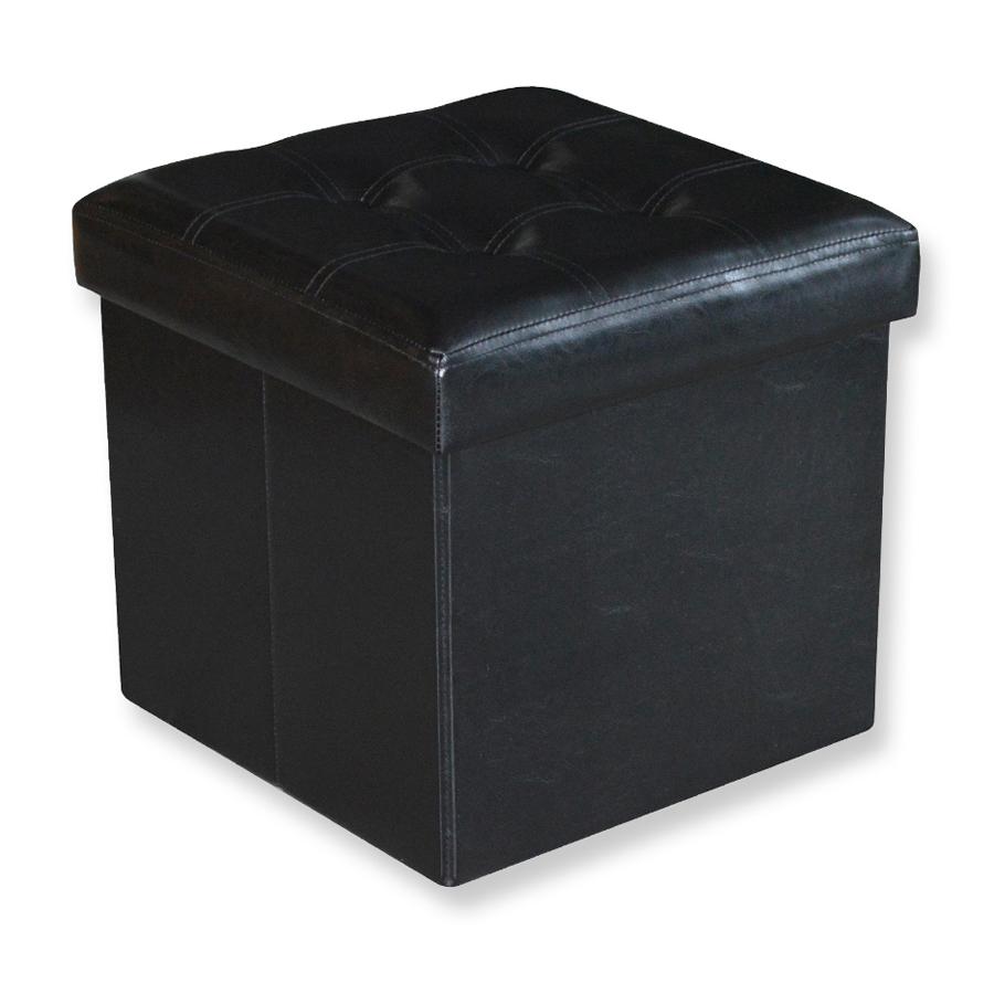 Jessar - Ottomane/Repose-Pied de Rangement, Cubique, De la Collection Austin , Noir - Simple Boutique