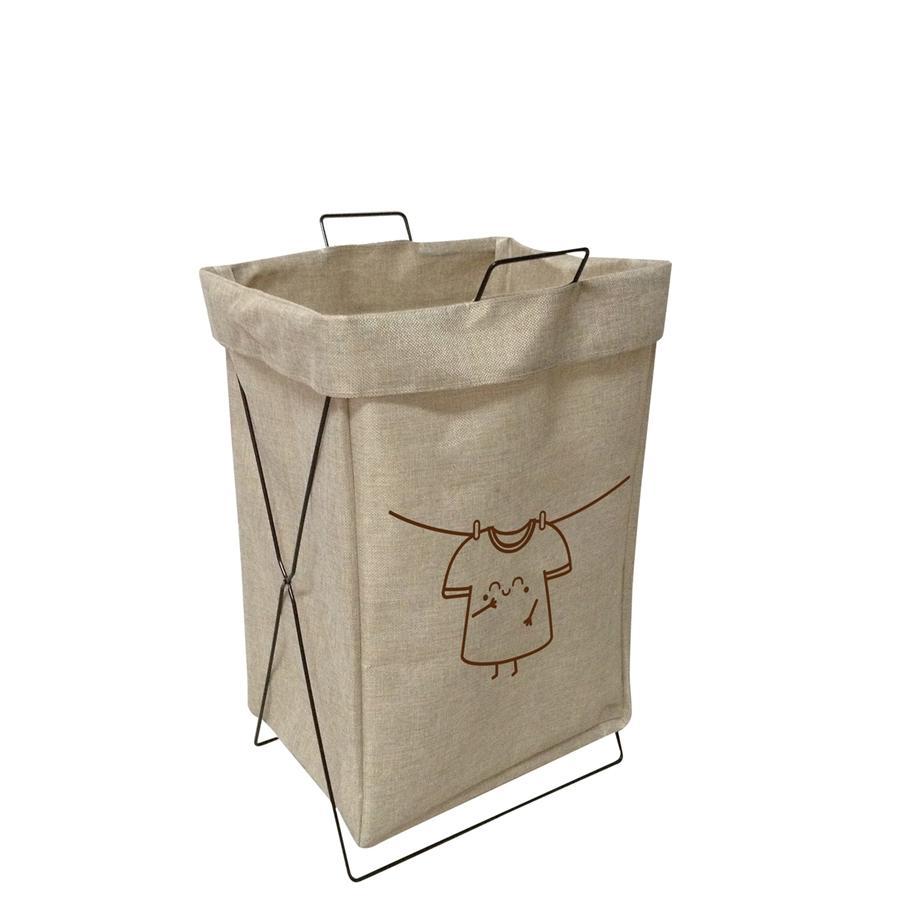 Jessar - Panier à Linge en Tissu, 36 x 28 x 56 cm, Beige - Simple Boutique