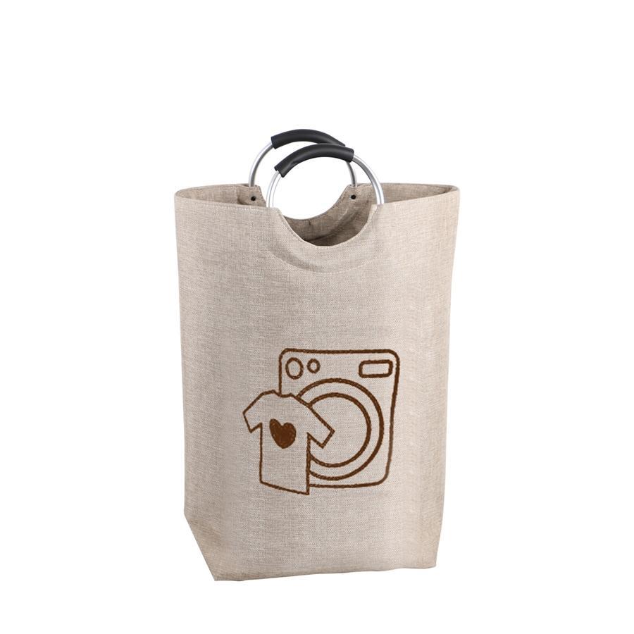 Jessar - Panier à Linge en Tissu avec Poignées, 59 x 65 cm, Beige - Simple Boutique