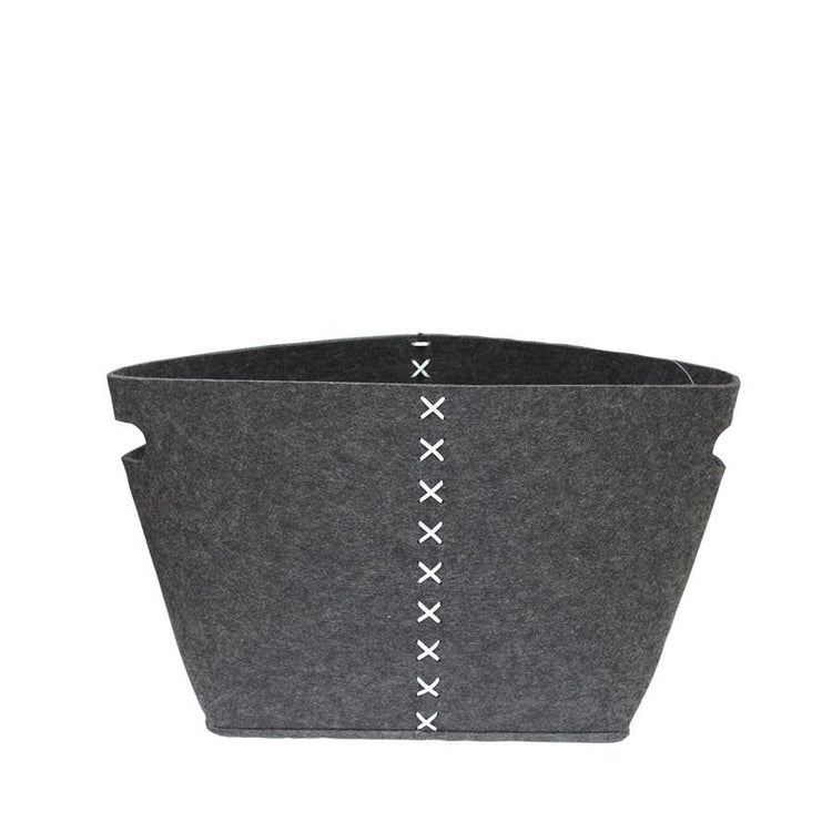 Jessar - Panier de Rangement en Feutre, 33.5 x 25 x 28cm, Gris Foncé - Simple Boutique