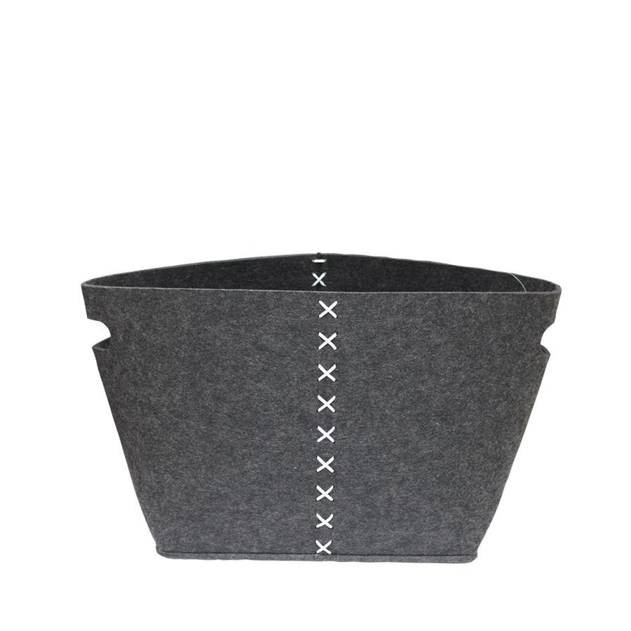 Jessar - Panier de Rangement en Feutre, 33.5 x 25 x 28cm, Gris Foncé - Simple Boutique