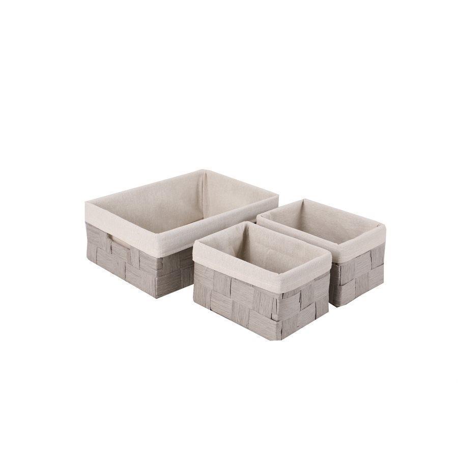 Jessar - Panier de Rangement en Tissus, Ensemble de 3, Gris Clair - Simple Boutique