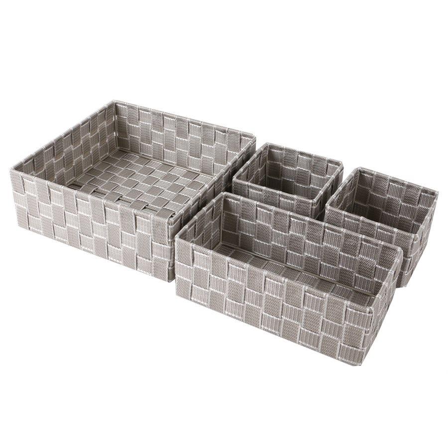 Jessar - Panier de Rangement en Tissus, Ensemble de 4, Gris Clair - Simple Boutique