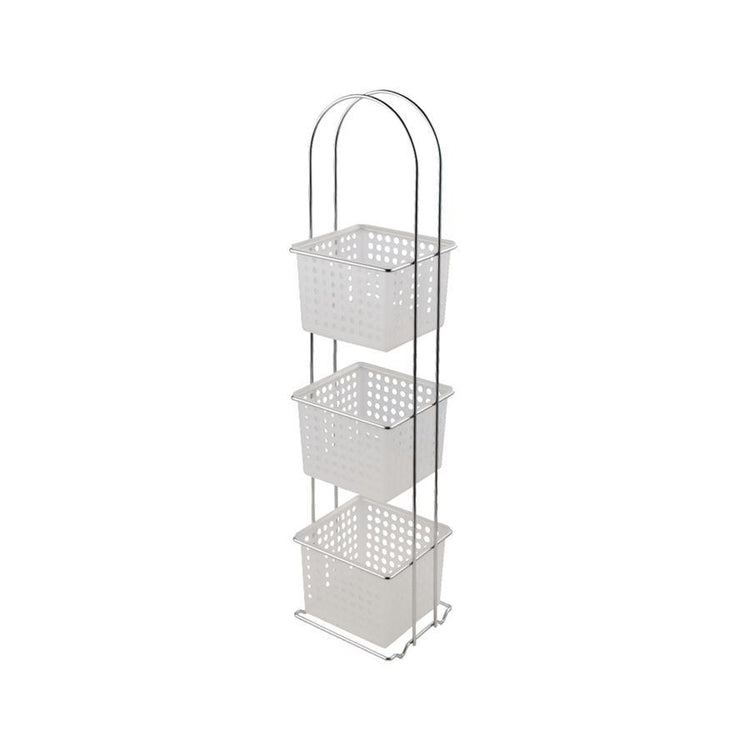 Jessar - Paniers de Rangement à 3 Niveaux pour Salle de Bain, Blanc - Simple Boutique