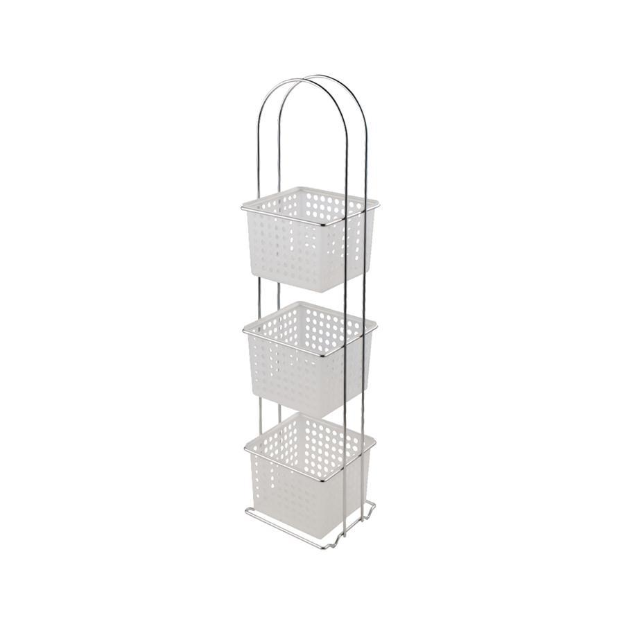Jessar - Paniers de Rangement à 3 Niveaux pour Salle de Bain, Blanc - Simple Boutique
