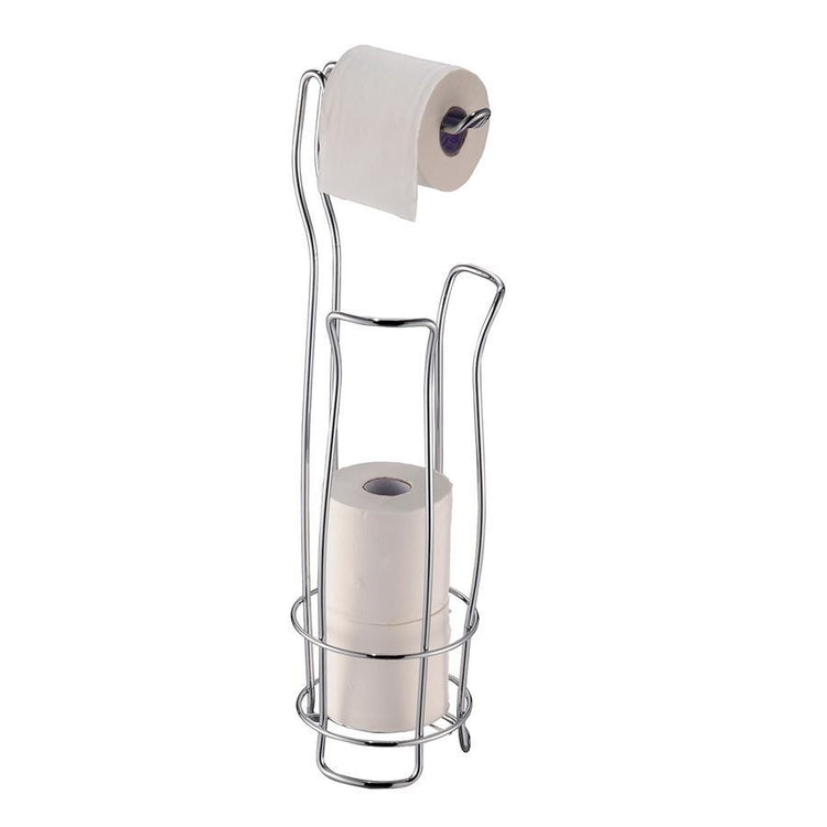 Jessar - Porte-Rouleaux de Papier Hygiénique sur Pied pour Salle de Bain, Argenté - Simple Boutique