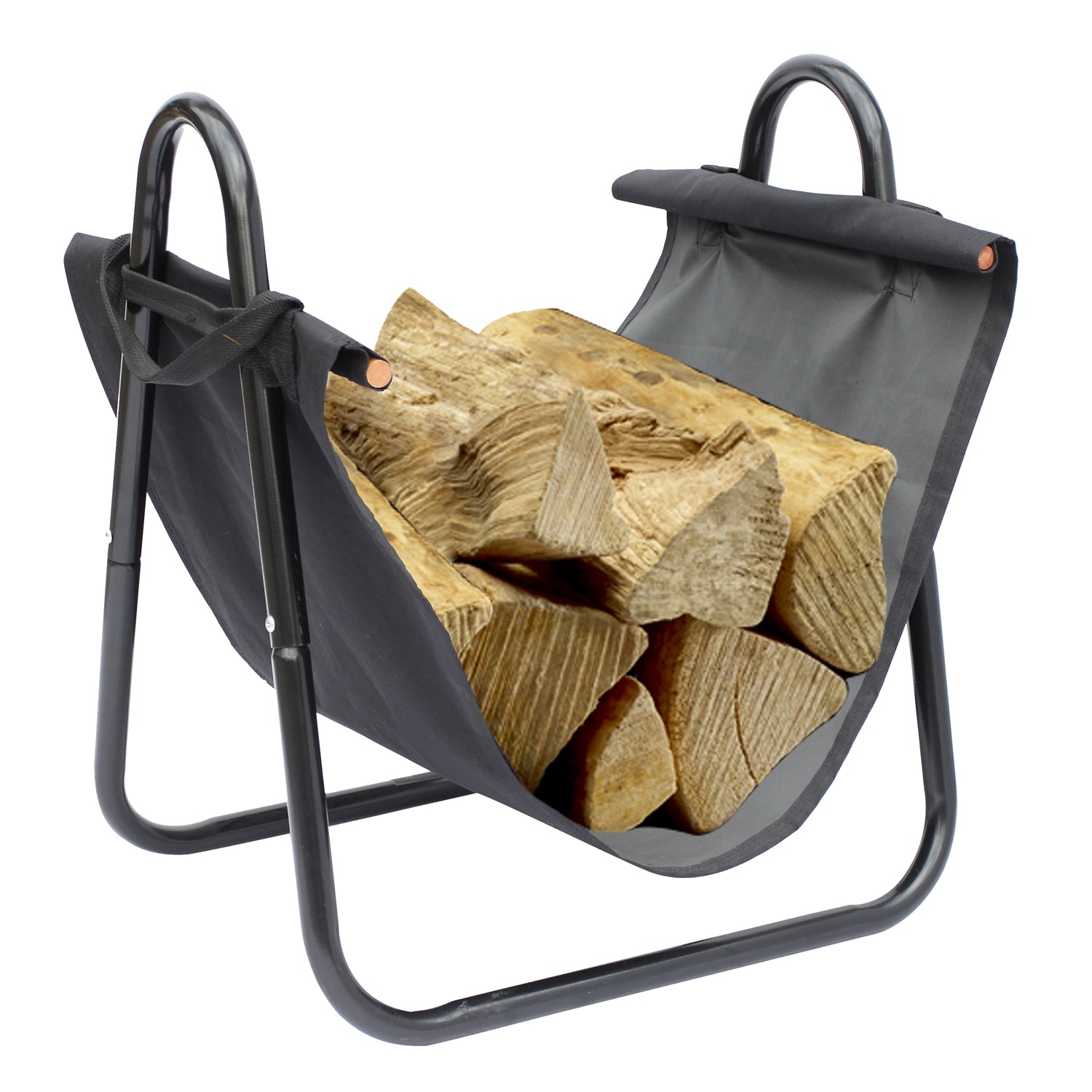 Jessar - Support à Bûches en Tissus, 40x45x50 cm, De la Collection Winchester, Noir - Simple Boutique