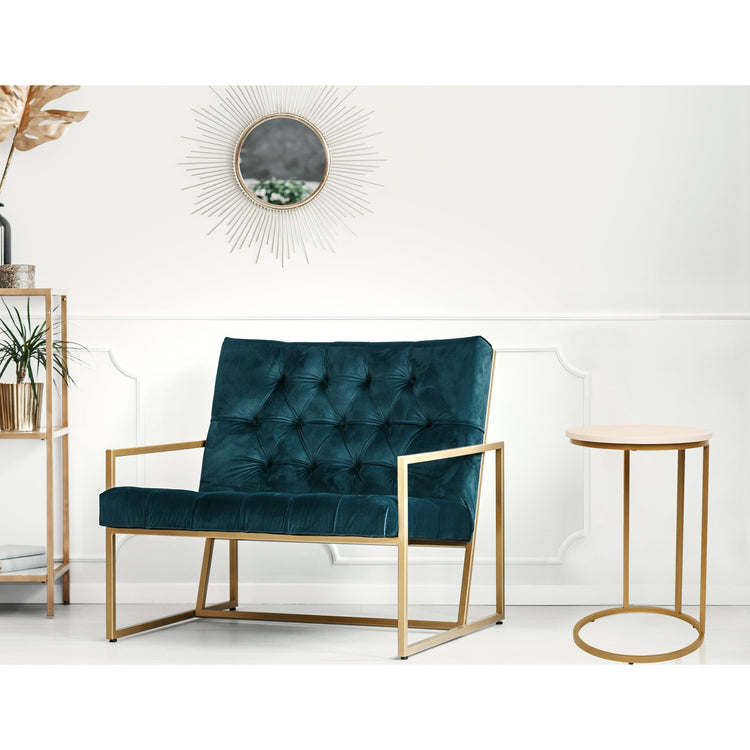 Jessar - Table d'appoint Ronde, 15.7"x23.6", De la Collection Elva, Doré et Blanc - Simple Boutique