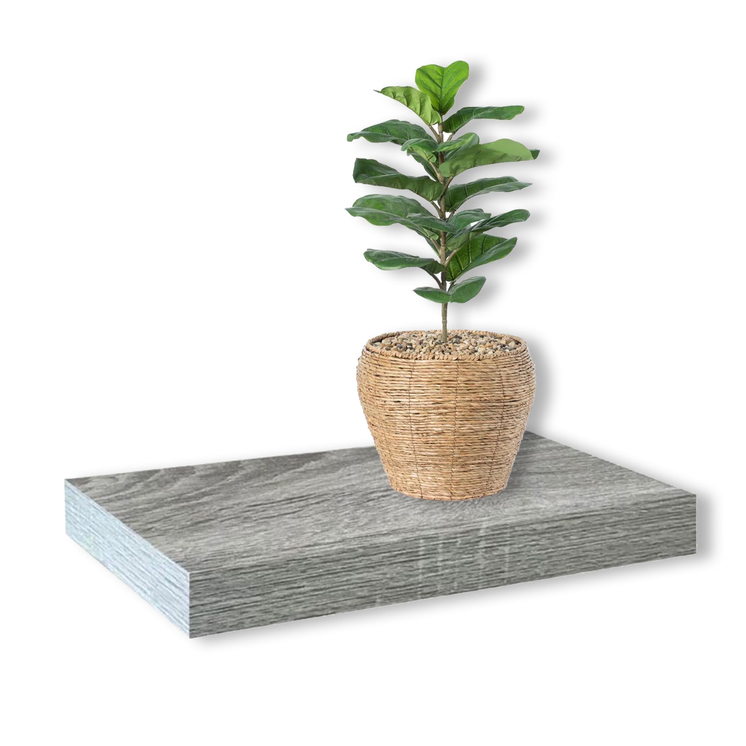 Jessar - Tablette Flottante Murale Individuelle, 15.75" x 9.25" x 1.5" , Gris - Simple Boutique