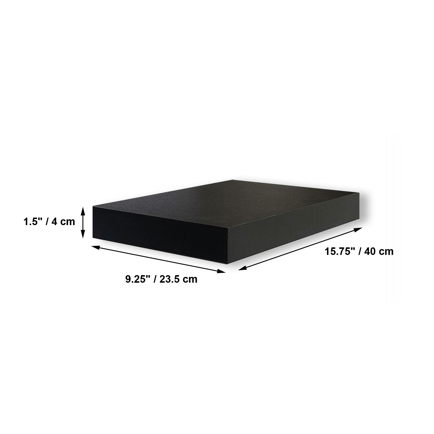 Jessar - Tablette Flottante Murale Individuelle, 15.75" x 9.25" x 1.5" , Noir - Simple Boutique