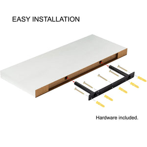 Jessar - Tablette Flottante Murale Individuelle, 23.6" x 9.25" x 1.5" , Blanc - Simple Boutique