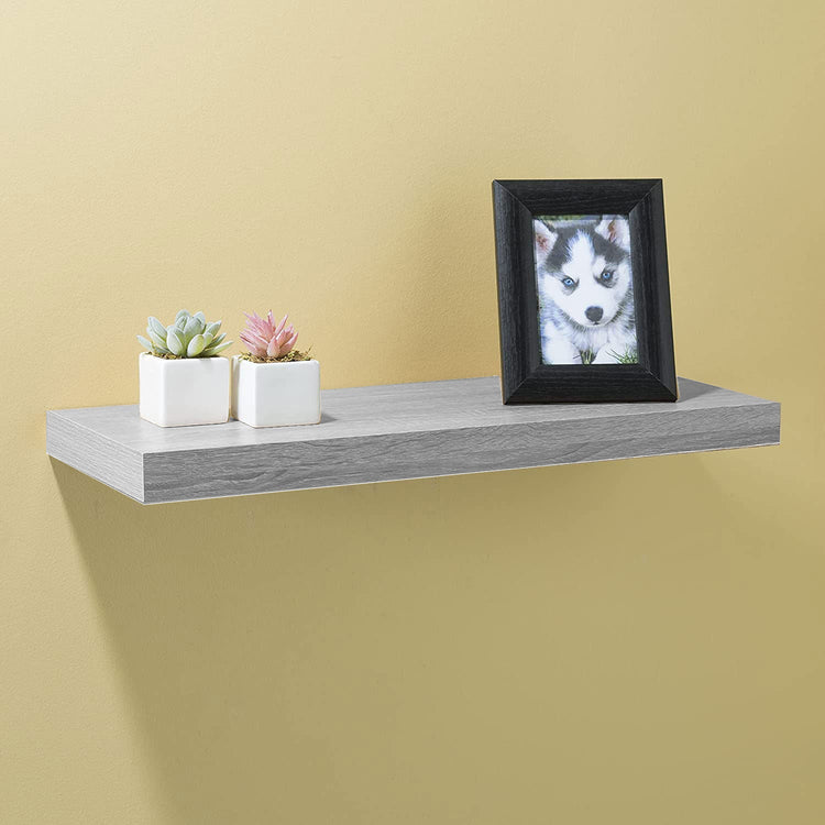Jessar - Tablette Flottante Murale Individuelle, 23.6" x 9.25" x 1.5" , Gris - Simple Boutique