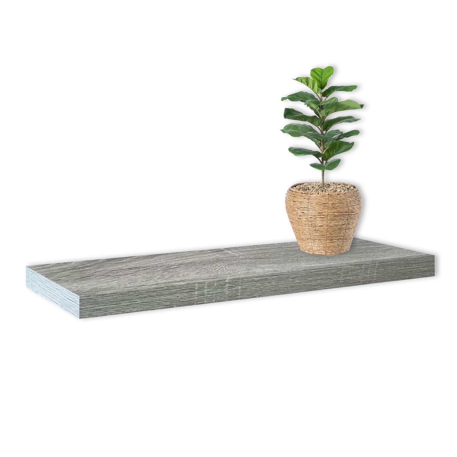 Jessar - Tablette Flottante Murale Individuelle, 23.6" x 9.25" x 1.5" , Gris - Simple Boutique