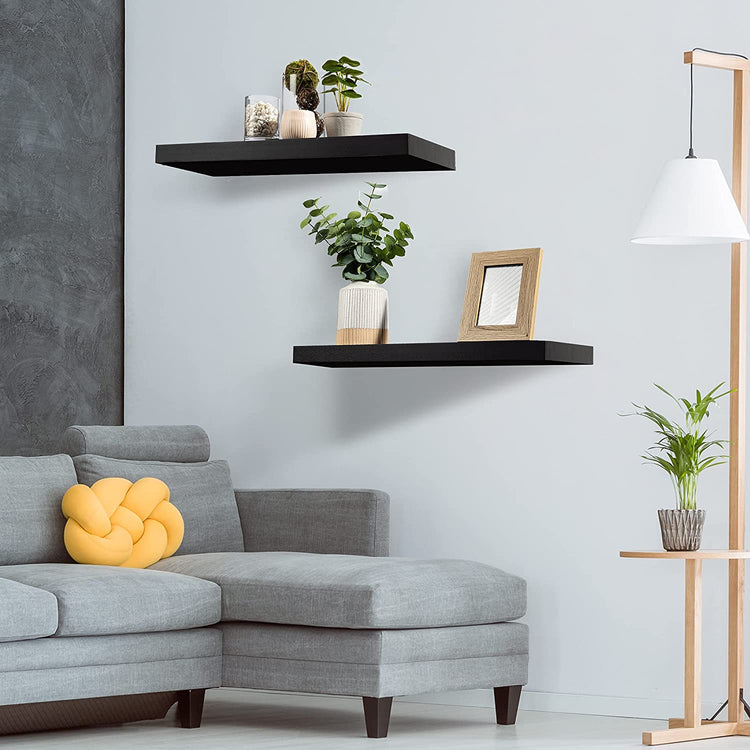 Jessar - Tablette Flottante Murale Individuelle, 23.6" x 9.25" x 1.5" , Noir - Simple Boutique