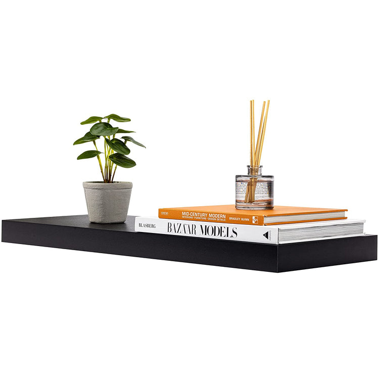 Jessar - Tablette Flottante Murale Individuelle, 23.6" x 9.25" x 1.5" , Noir - Simple Boutique