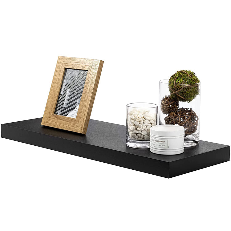 Jessar - Tablette Flottante Murale Individuelle, 23.6" x 9.25" x 1.5" , Noir - Simple Boutique