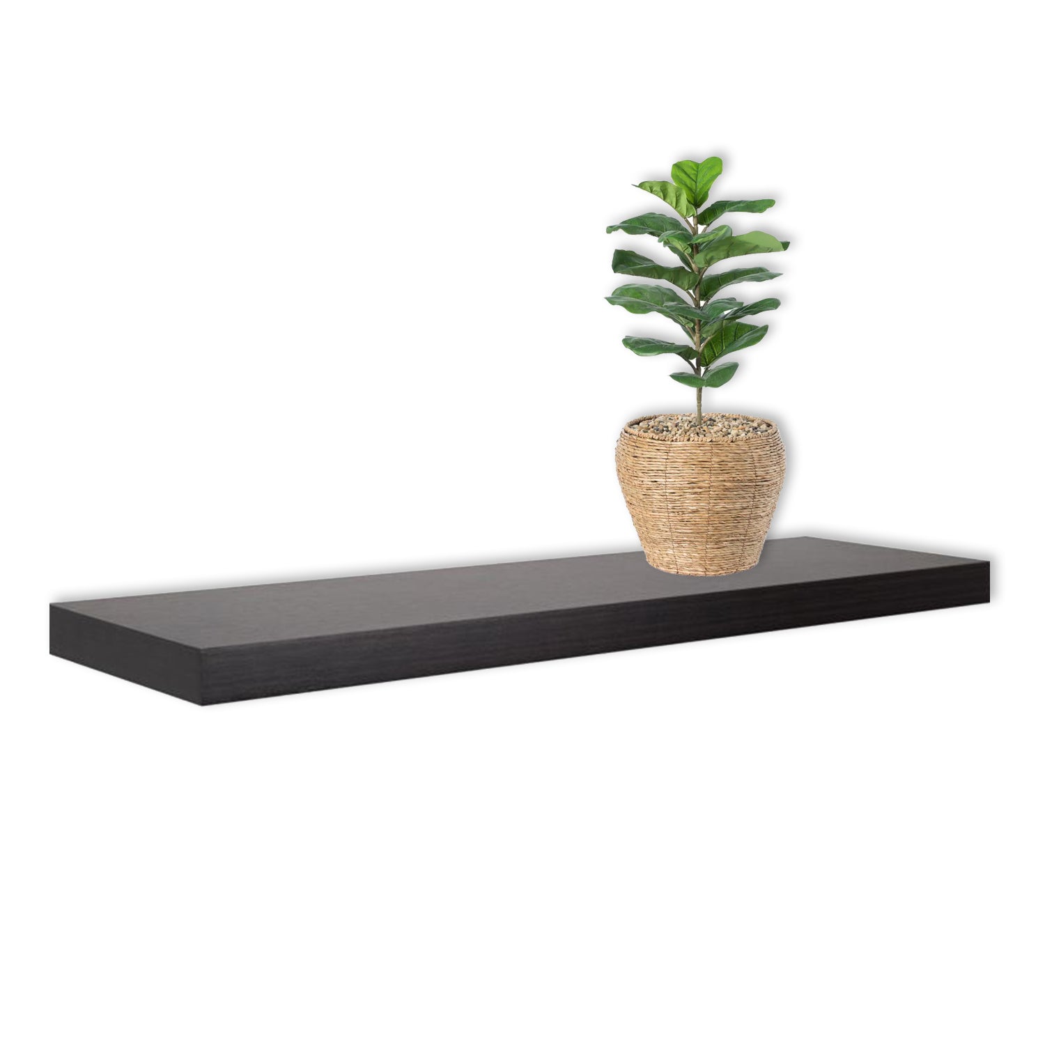 Jessar - Tablette Flottante Murale Individuelle, 23.6" x 9.25" x 1.5" , Noir - Simple Boutique
