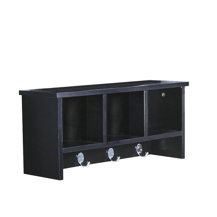 Jessar - Tablette Flottante Murale avec Casiers et Crochets, 22" x 10.8" x 6.7" , Noir - Simple Boutique