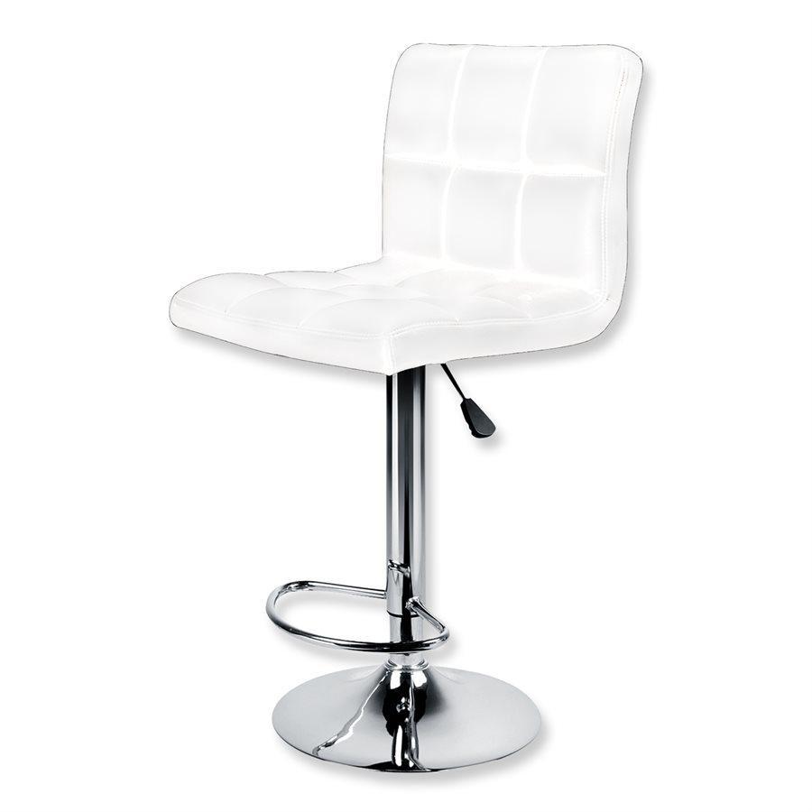 Jessar - Tabouret Tournant à Hauteur Réglable de la Collection Fixer, Ensemble de 2, Blanc - Simple Boutique