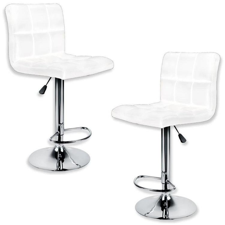 Jessar - Tabouret Tournant à Hauteur Réglable de la Collection Fixer, Ensemble de 2, Blanc - Simple Boutique