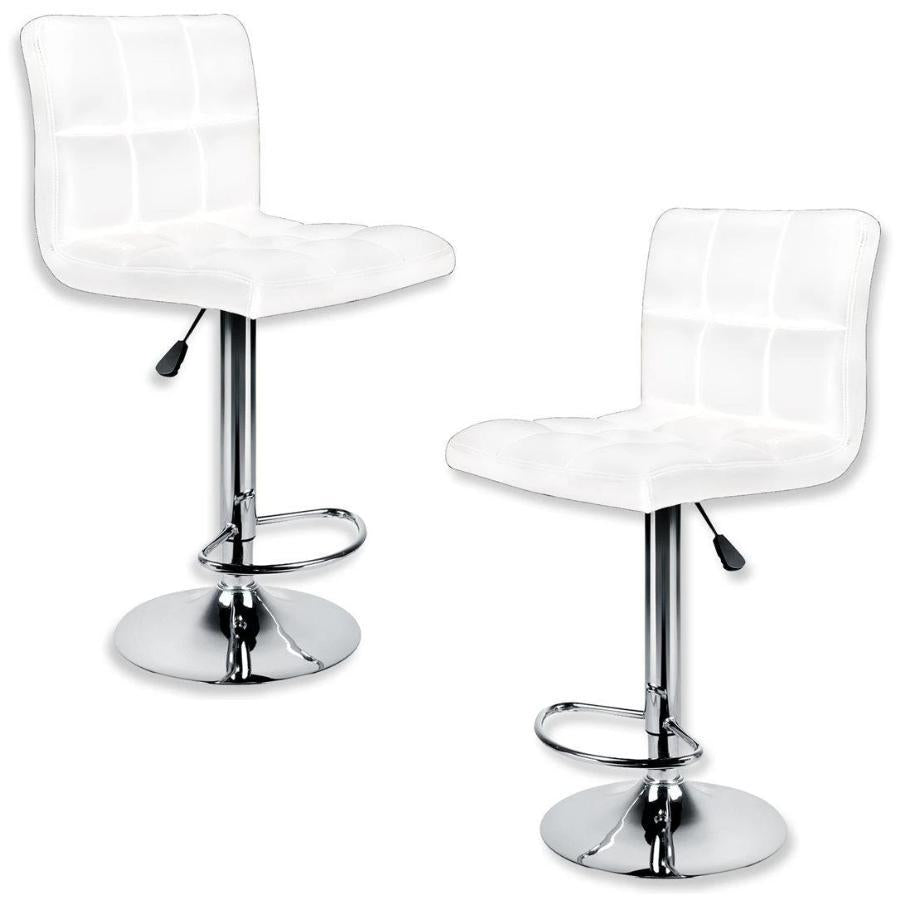 Jessar - Tabouret Tournant à Hauteur Réglable de la Collection Fixer, Ensemble de 2, Blanc - Simple Boutique