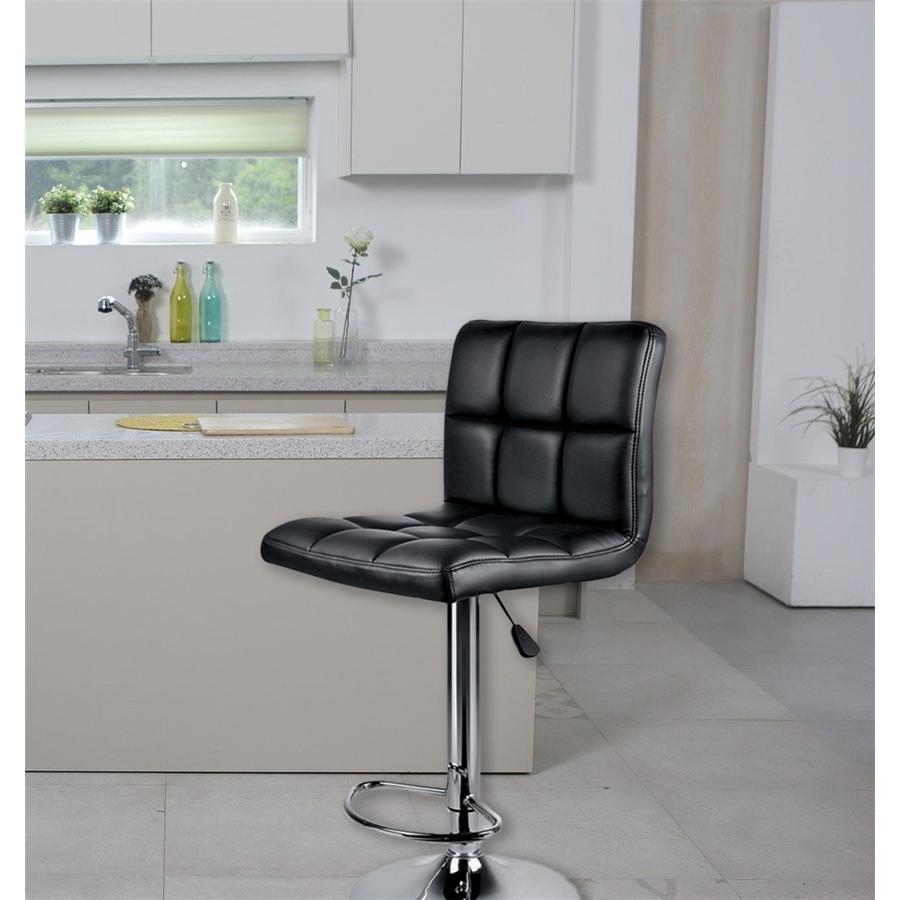 Jessar - Tabouret Tournant à Hauteur Réglable de la Collection Fixer, Ensemble de 2, Noir - Simple Boutique