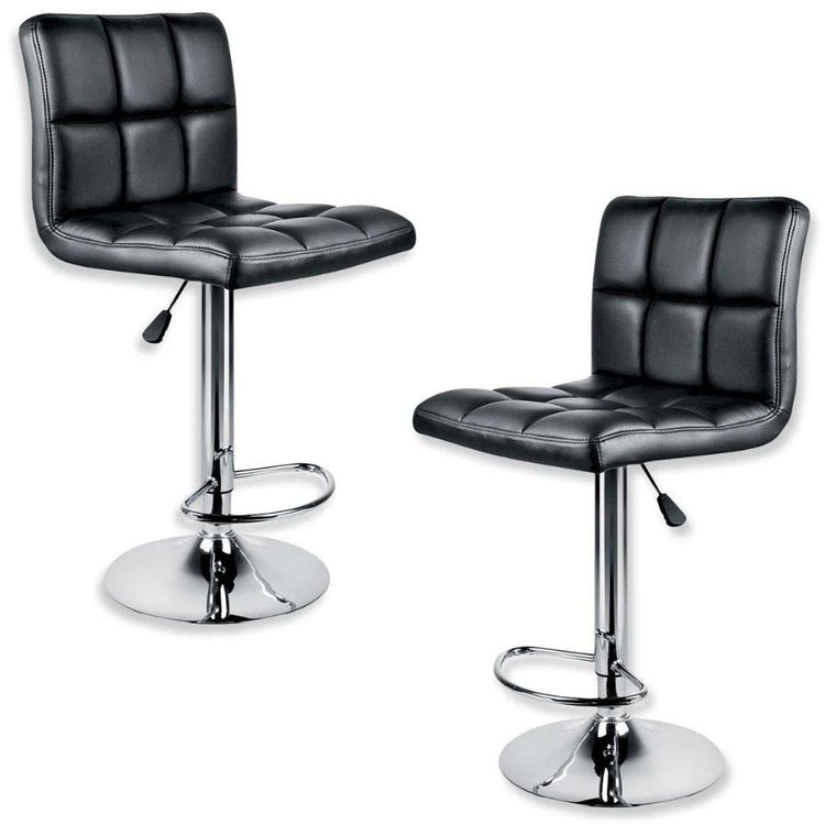 Jessar - Tabouret Tournant à Hauteur Réglable de la Collection Fixer, Ensemble de 2, Noir - Simple Boutique