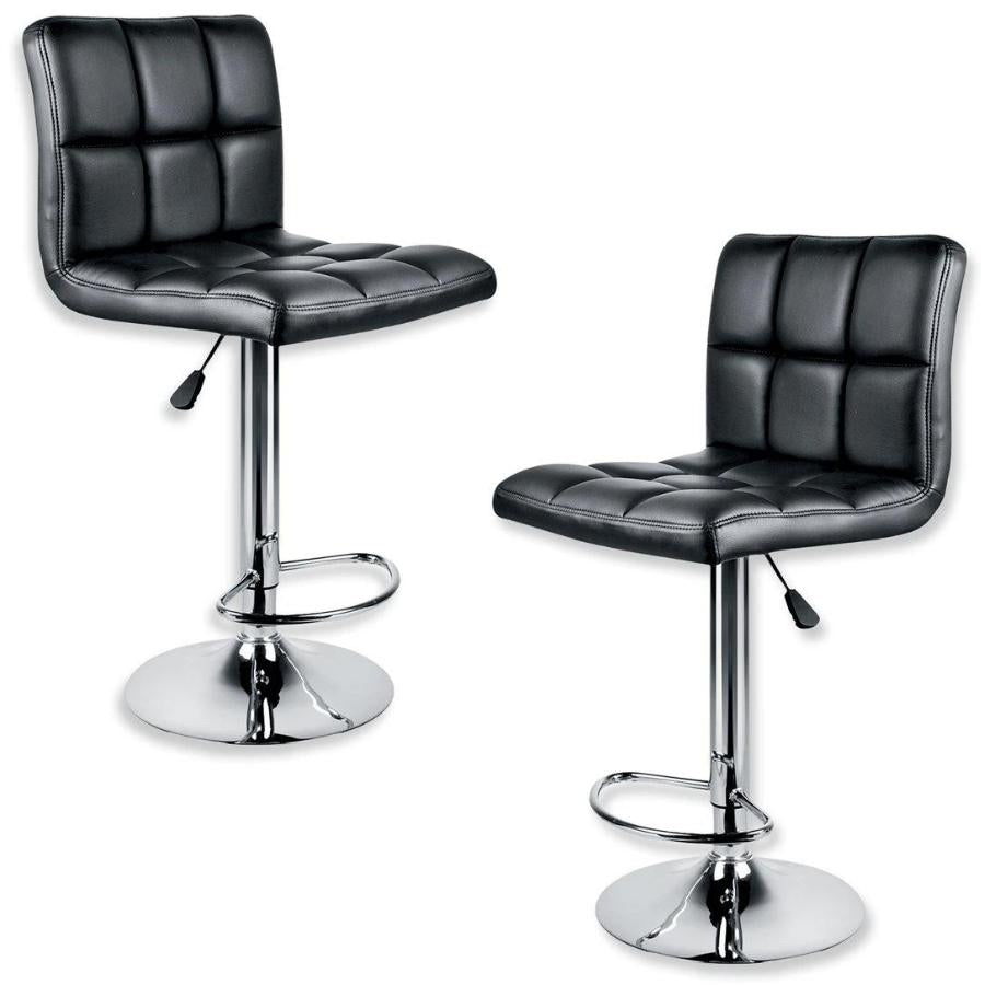 Jessar - Tabouret Tournant à Hauteur Réglable de la Collection Fixer, Ensemble de 2, Noir - Simple Boutique