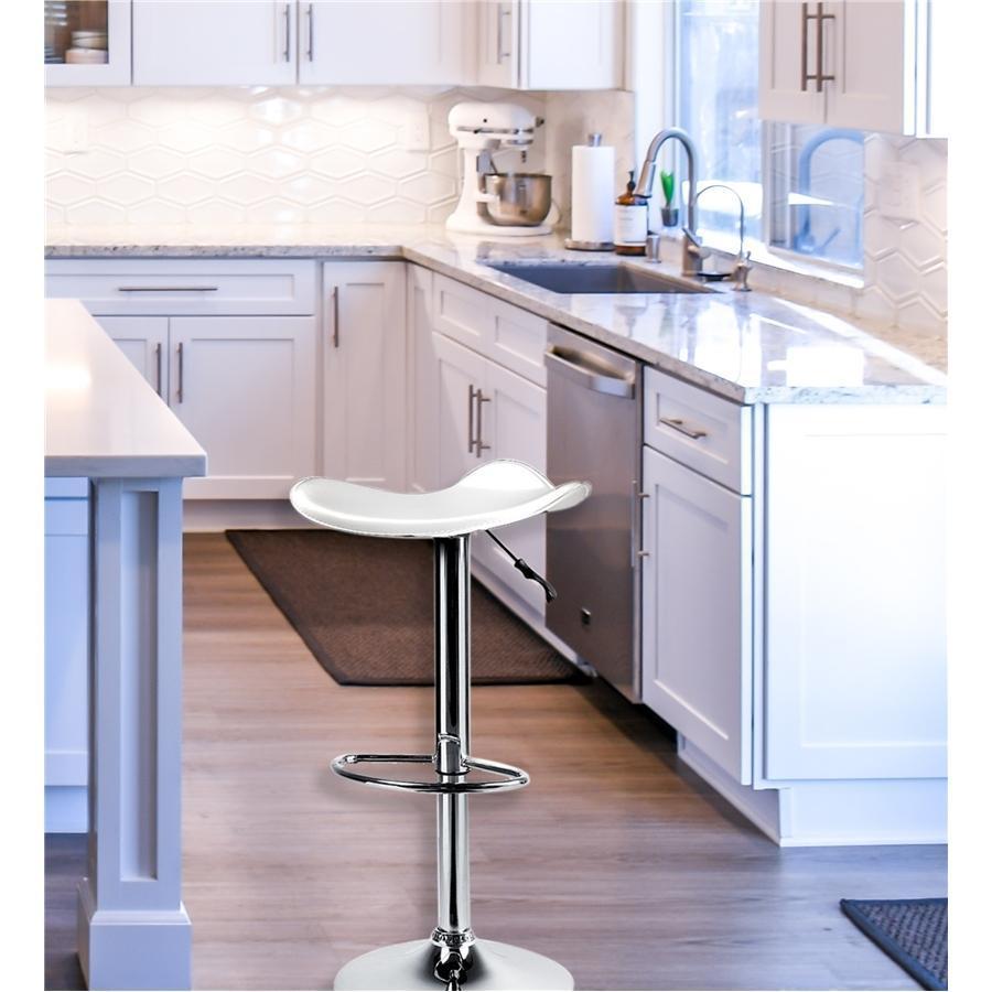 Jessar - Tabouret Tournant à Hauteur Réglable de la Collection Flex, Ensemble de 2, Blanc - Simple Boutique