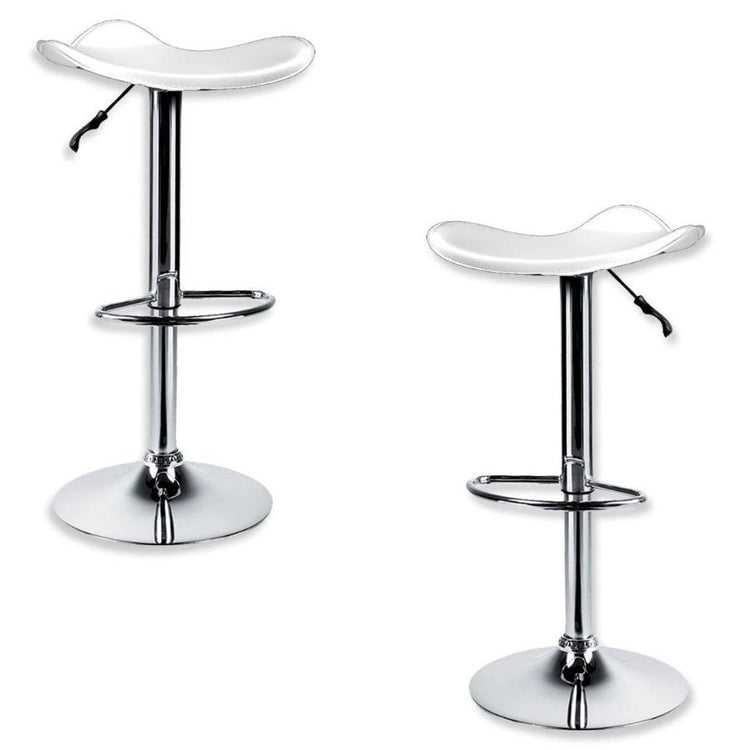 Jessar - Tabouret Tournant à Hauteur Réglable de la Collection Flex, Ensemble de 2, Blanc - Simple Boutique