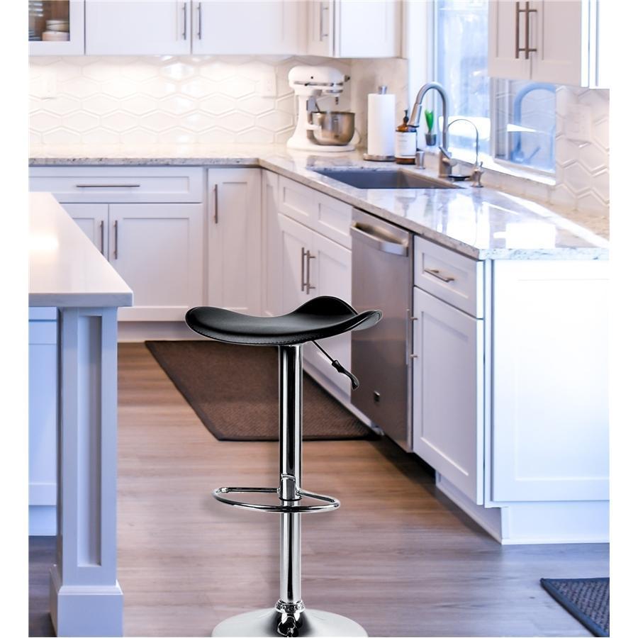Jessar - Tabouret Tournant à Hauteur Réglable de la Collection Flex, Ensemble de 2, Noir - Simple Boutique