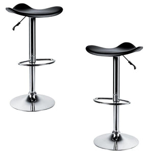 Jessar - Tabouret Tournant à Hauteur Réglable de la Collection Flex, Ensemble de 2, Noir - Simple Boutique