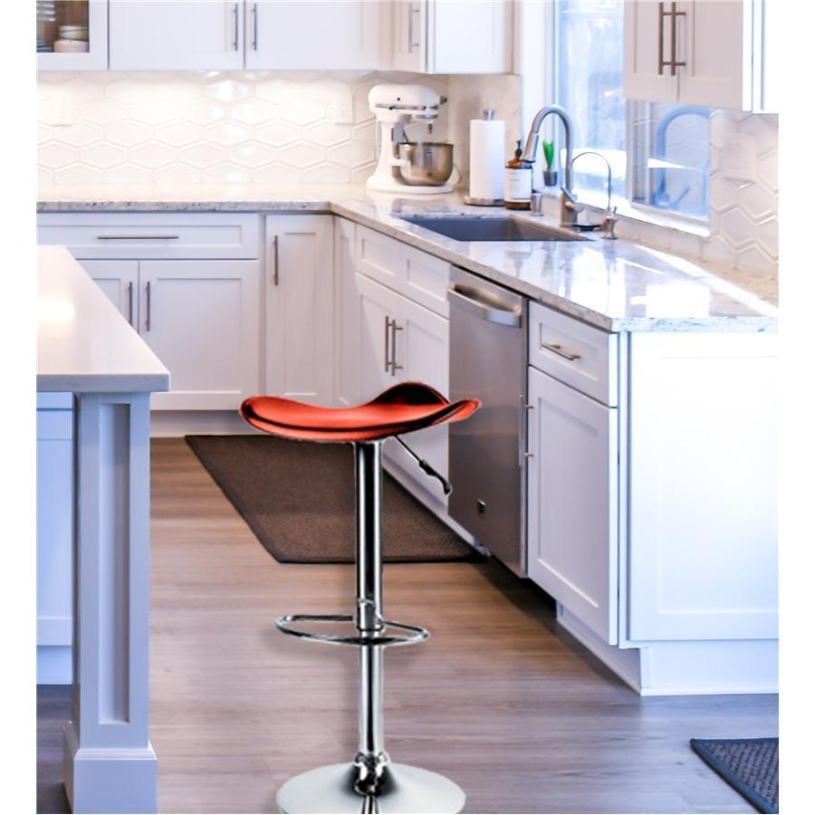 Jessar - Tabouret Tournant à Hauteur Réglable de la Collection Flex, Ensemble de 2, Rouge - Simple Boutique