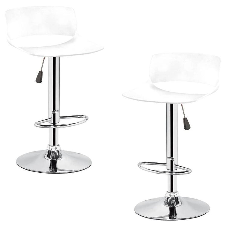 Jessar - Tabouret Tournant à Hauteur Réglable de la Collection Glamour, Ensemble de 2, Blanc - Simple Boutique