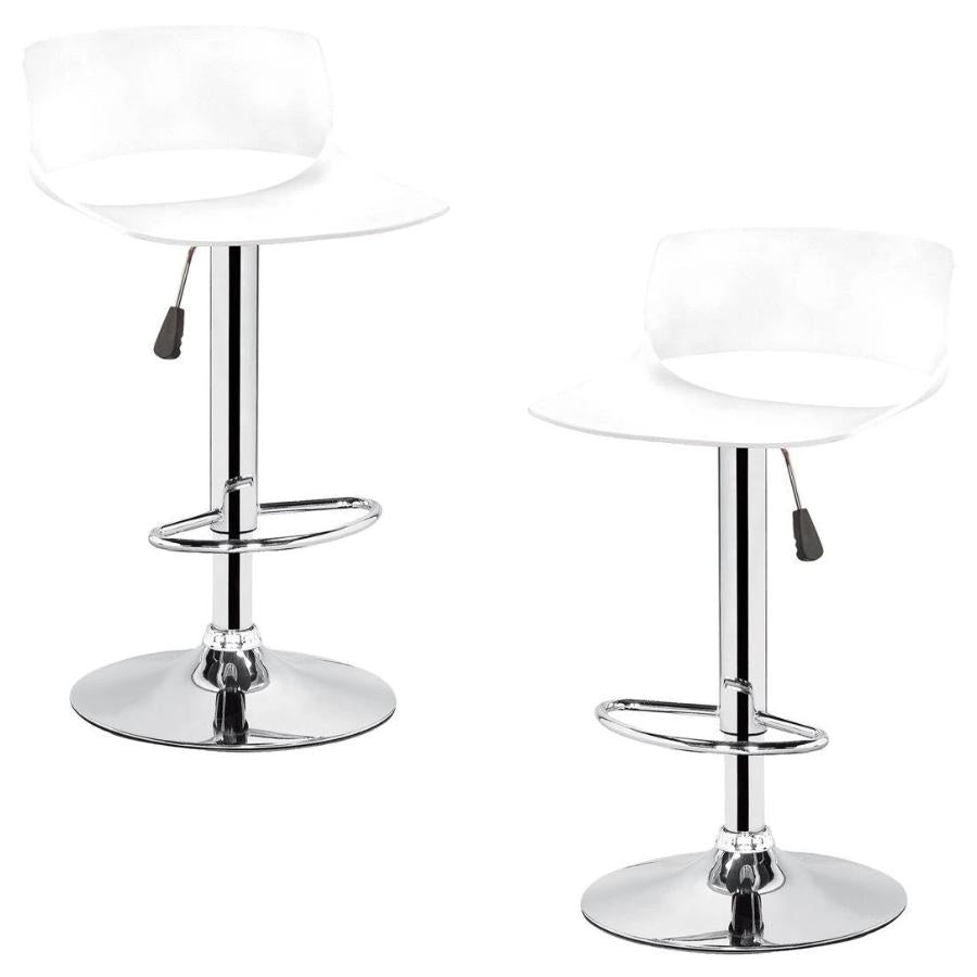 Jessar - Tabouret Tournant à Hauteur Réglable de la Collection Glamour, Ensemble de 2, Blanc - Simple Boutique