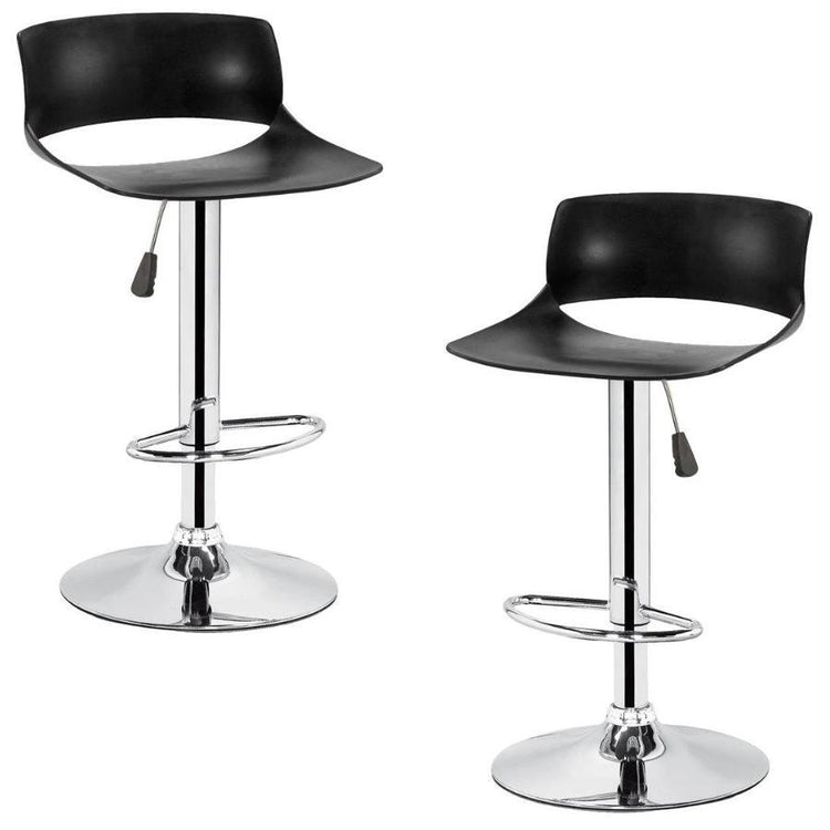 Jessar - Tabouret Tournant à Hauteur Réglable de la Collection Glamour, Ensemble de 2, Noir - Simple Boutique