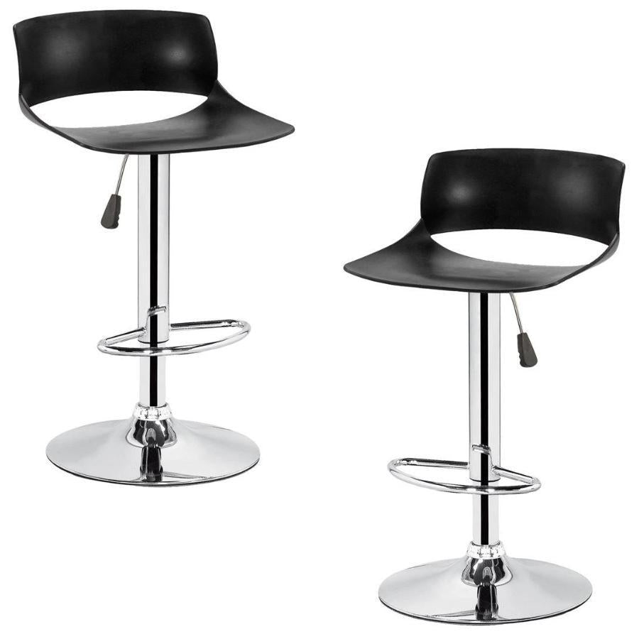 Jessar - Tabouret Tournant à Hauteur Réglable de la Collection Glamour, Ensemble de 2, Noir - Simple Boutique
