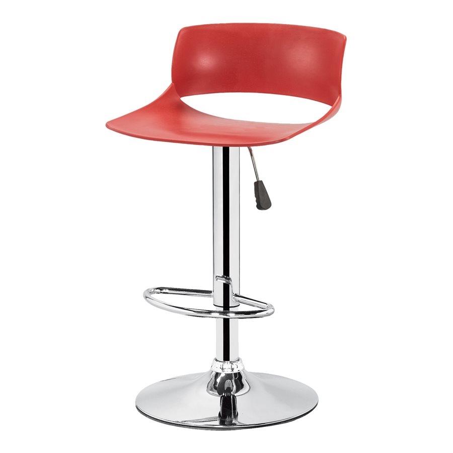 Jessar - Tabouret Tournant à Hauteur Réglable de la Collection Glamour, Ensemble de 2, Rouge - Simple Boutique