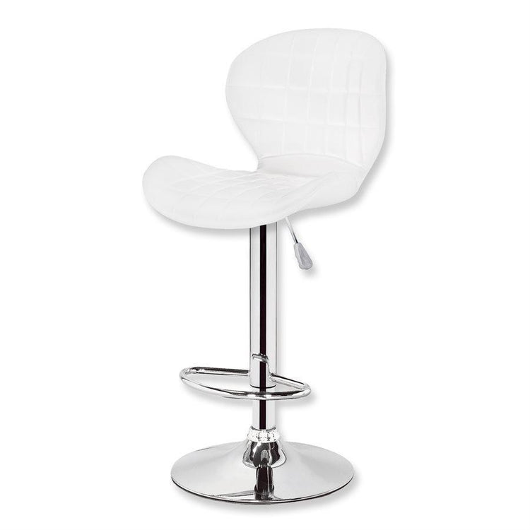 Jessar - Tabouret Tournant à Hauteur Réglable de la Collection Upper, Ensemble de 2, Blanc - Simple Boutique