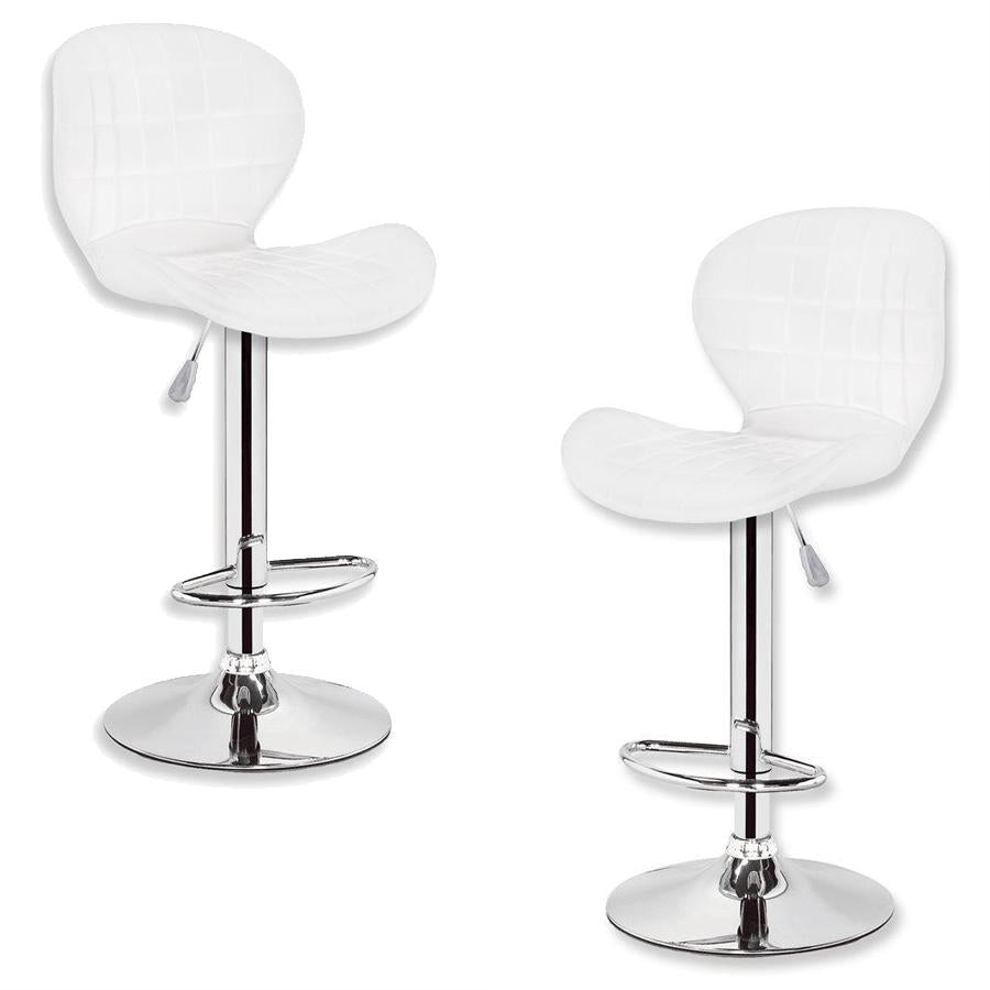 Jessar - Tabouret Tournant à Hauteur Réglable de la Collection Upper, Ensemble de 2, Blanc - Simple Boutique