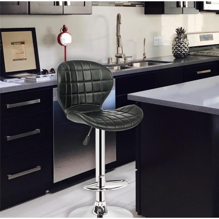 Jessar - Tabouret Tournant à Hauteur Réglable de la Collection Upper, Ensemble de 2, Noir - Simple Boutique