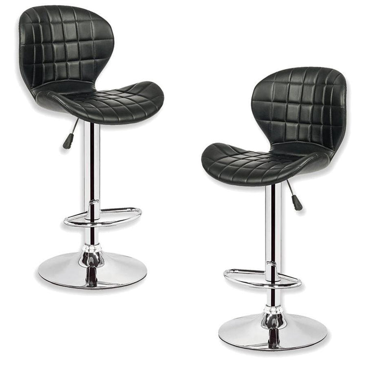 Jessar - Tabouret Tournant à Hauteur Réglable de la Collection Upper, Ensemble de 2, Noir - Simple Boutique