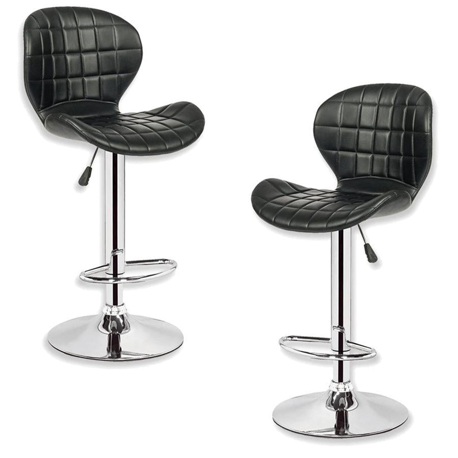 Jessar - Tabouret Tournant à Hauteur Réglable de la Collection Upper, Ensemble de 2, Noir - Simple Boutique