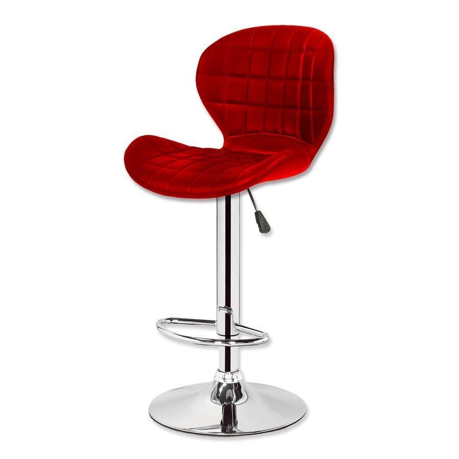 Jessar - Tabouret Tournant à Hauteur Réglable de la Collection Upper, Ensemble de 2, Rouge - Simple Boutique