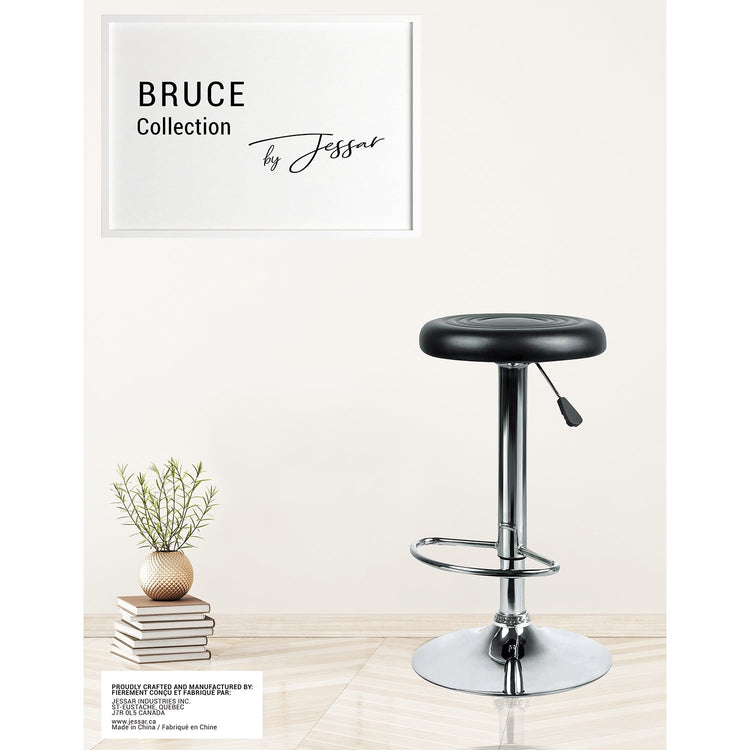 Jessar - Tabourets Tournants à Hauteur Réglable de la Collection Bruce, Ensemble de 2, Noir - Simple Boutique